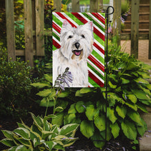 Load image into Gallery viewer, Westie Candy Cane Holiday Christmas Garden Flag – Decorative Outdoor Yard Flag