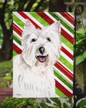 Load image into Gallery viewer, Westie Candy Cane Holiday Christmas Garden Flag – Decorative Outdoor Yard Flag