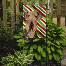 Load image into Gallery viewer, Airedale Candy Cane Holiday Christmas Garden Flag – Decorative Outdoor Yard Flag