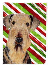 Load image into Gallery viewer, Airedale Candy Cane Holiday Christmas Garden Flag – Decorative Outdoor Yard Flag