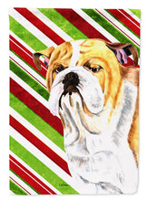 Load image into Gallery viewer, Bulldog English Candy Cane Holiday Christmas Flag Canvas House Size