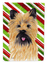 Load image into Gallery viewer, Cairn Terrier Candy Cane Holiday Christmas Garden Flag – Decorative Outdoor Yard Flag