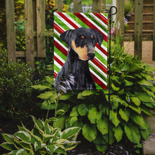 Load image into Gallery viewer, Doberman Candy Cane Holiday Christmas Garden Flag – Decorative Outdoor Yard Flag
