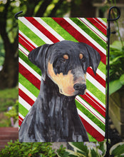 Load image into Gallery viewer, Doberman Candy Cane Holiday Christmas Garden Flag – Decorative Outdoor Yard Flag