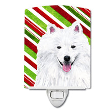 Load image into Gallery viewer, American Eskimo Candy Cane Holiday Christmas Ceramic Night Light SC9339CNL