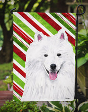 Load image into Gallery viewer, American Eskimo Candy Cane Holiday Christmas Garden Flag – Decorative Outdoor Yard Flag