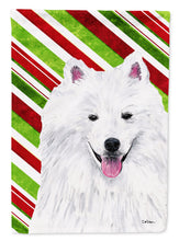 Load image into Gallery viewer, American Eskimo Candy Cane Holiday Christmas Garden Flag – Decorative Outdoor Yard Flag