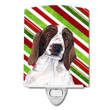 Load image into Gallery viewer, Welsh Springer Spaniel Candy Cane Holiday Christmas Ceramic Night Light SC9340CNL