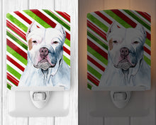 Load image into Gallery viewer, Pit Bull Candy Cane Holiday Christmas Ceramic Night Light SC9341CNL