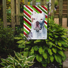 Load image into Gallery viewer, Pit Bull Candy Cane Holiday Christmas Garden Flag – Decorative Outdoor Yard Flag