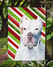 Load image into Gallery viewer, Pit Bull Candy Cane Holiday Christmas Garden Flag – Decorative Outdoor Yard Flag
