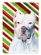 Load image into Gallery viewer, Pit Bull Candy Cane Holiday Christmas Garden Flag – Decorative Outdoor Yard Flag