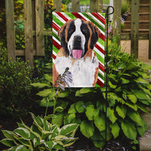 Load image into Gallery viewer, Saint Bernard Candy Cane Holiday Christmas Garden Flag – Decorative Outdoor Yard Flag