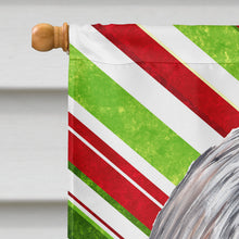Load image into Gallery viewer, Shih Tzu Candy Cane Holiday Christmas Flag Canvas House Size