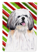 Load image into Gallery viewer, Shih Tzu Candy Cane Holiday Christmas Flag Canvas House Size