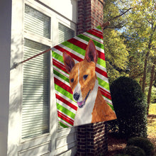 Load image into Gallery viewer, Basenji Candy Cane Holiday Christmas Flag Canvas House Size