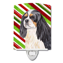 Load image into Gallery viewer, Cavalier Spaniel Candy Cane Holiday Christmas Ceramic Night Light SC9351CNL