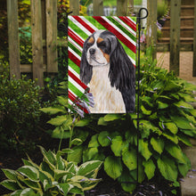 Load image into Gallery viewer, Cavalier Spaniel Candy Cane Holiday Christmas Garden Flag – Decorative Outdoor Yard Flag