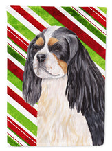 Load image into Gallery viewer, Cavalier Spaniel Candy Cane Holiday Christmas Garden Flag – Decorative Outdoor Yard Flag