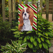 Load image into Gallery viewer, Cavalier Spaniel Candy Cane Holiday Christmas Garden Flag – Decorative Outdoor Yard Flag