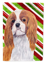 Load image into Gallery viewer, Cavalier Spaniel Candy Cane Holiday Christmas Garden Flag – Decorative Outdoor Yard Flag