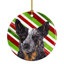 Load image into Gallery viewer, Australian Cattle Dog Candy Cane Holiday Christmas  Ornament - Round Ceramic Ornament – Artist-Designed Keepsake Decoration SC9356