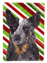 Load image into Gallery viewer, Australian Cattle Dog Candy Cane Holiday Christmas Garden Flag – Decorative Outdoor Yard Flag