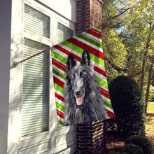Load image into Gallery viewer, Belgian Sheepdog Candy Cane Holiday Christmas Flag Canvas House Size
