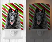 Load image into Gallery viewer, Belgian Sheepdog Candy Cane Holiday Christmas Ceramic Night Light SC9358CNL
