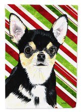 Load image into Gallery viewer, Chihuahua Candy Cane Holiday Christmas Flag Canvas House Size
