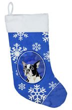 Load image into Gallery viewer, Boston Terrier Winter Snowflakes Christmas Stocking SC9360