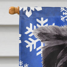 Load image into Gallery viewer, Border Collie Winter Snowflakes Holiday Flag Canvas House Size