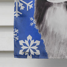 Load image into Gallery viewer, Border Collie Winter Snowflakes Holiday Flag Canvas House Size