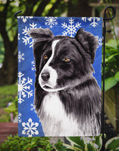 Load image into Gallery viewer, Border Collie Winter Snowflakes Holiday Garden Flag – Decorative Outdoor Yard Flag