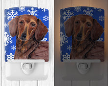 Load image into Gallery viewer, Dachshund Winter Snowflakes Holiday Ceramic Night Light SC9368CNL