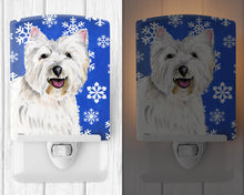 Load image into Gallery viewer, Westie Winter Snowflakes Holiday Ceramic Night Light SC9370CNL