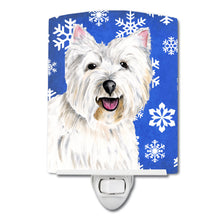 Load image into Gallery viewer, Westie Winter Snowflakes Holiday Ceramic Night Light SC9370CNL
