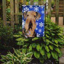 Load image into Gallery viewer, Airedale Winter Snowflakes Holiday Garden Flag – Decorative Outdoor Yard Flag