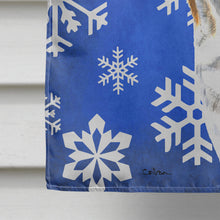 Load image into Gallery viewer, Bulldog English Winter Snowflakes Holiday Flag Canvas House Size