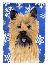 Load image into Gallery viewer, Cairn Terrier Winter Snowflakes Holiday Flag Canvas House Size