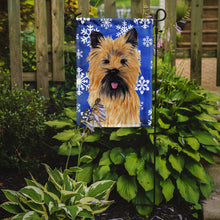 Load image into Gallery viewer, Cairn Terrier Winter Snowflakes Holiday Garden Flag – Decorative Outdoor Yard Flag