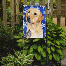 Load image into Gallery viewer, Labrador Winter Snowflakes Holiday Garden Flag – Decorative Outdoor Yard Flag