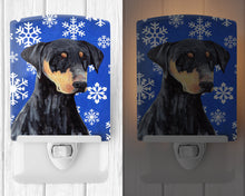 Load image into Gallery viewer, Doberman Winter Snowflakes Holiday Ceramic Night Light SC9377CNL