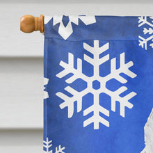 Load image into Gallery viewer, American Eskimo Winter Snowflakes Holiday Flag Canvas House Size