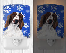 Load image into Gallery viewer, Welsh Springer Spaniel Winter Snowflakes Holiday Ceramic Night Light SC9380CNL