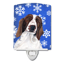 Load image into Gallery viewer, Welsh Springer Spaniel Winter Snowflakes Holiday Ceramic Night Light SC9380CNL