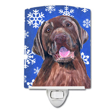 Load image into Gallery viewer, Labrador Winter Snowflakes Holiday Ceramic Night Light SC9384CNL