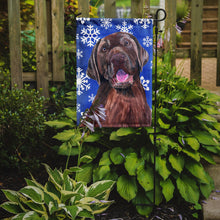 Load image into Gallery viewer, Labrador Winter Snowflakes Holiday Garden Flag – Decorative Outdoor Yard Flag