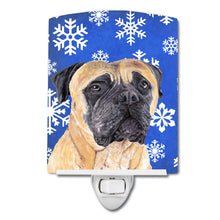 Load image into Gallery viewer, Mastiff Winter Snowflakes Holiday Ceramic Night Light SC9385CNL