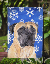Load image into Gallery viewer, Mastiff Winter Snowflakes Holiday Garden Flag – Decorative Outdoor Yard Flag